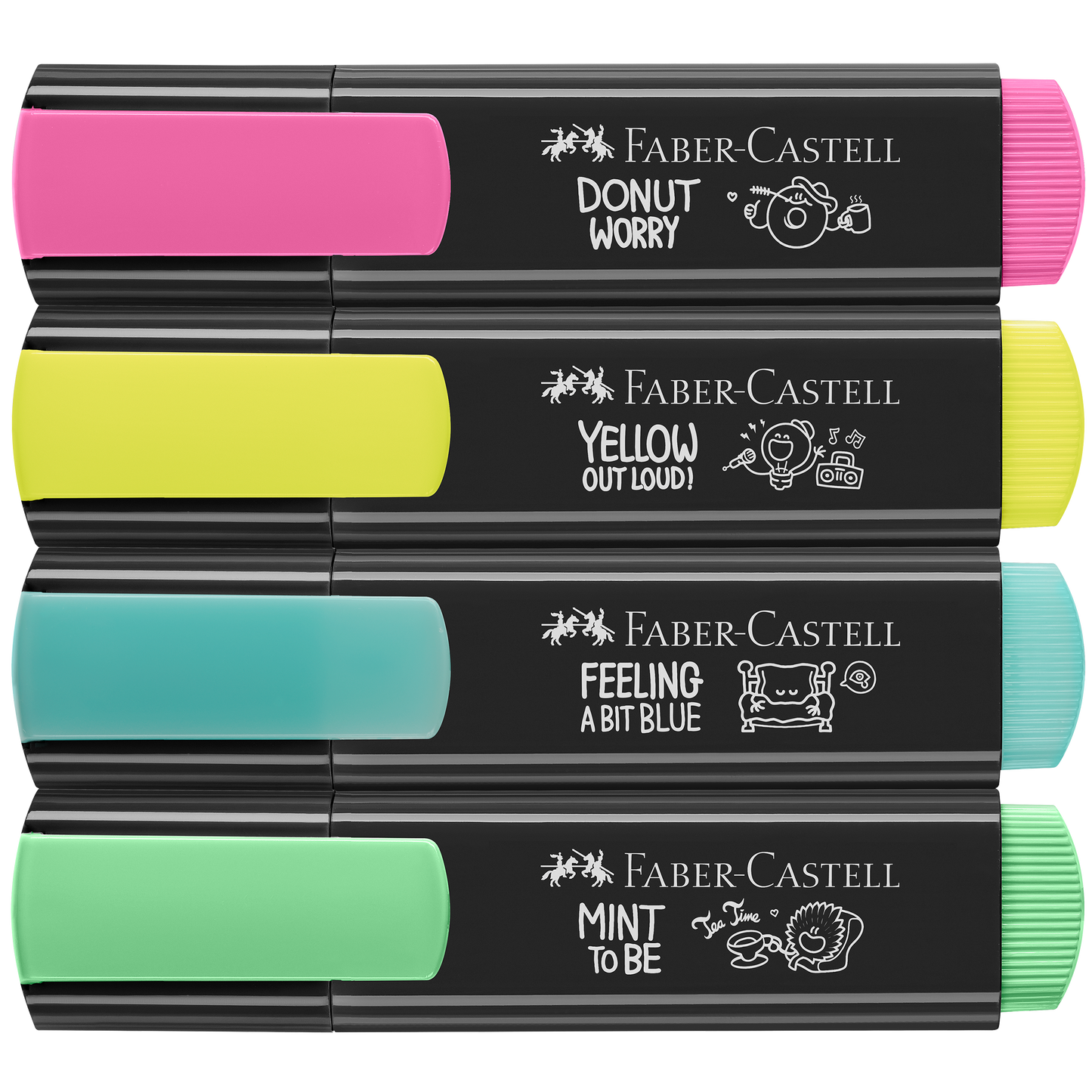 Faber-Castell Highlighters, Neon Graffiti Package - Wallet of 4