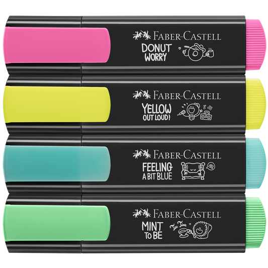 Faber-Castell Highlighters, Neon Graffiti Package - Wallet of 4
