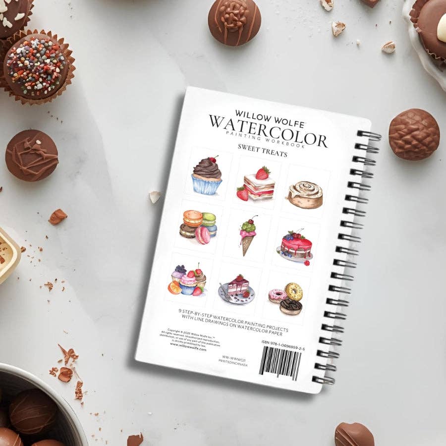 Willow Wolfe USA - Sweet Treats Watercolor Workbook by Nya Wolfe