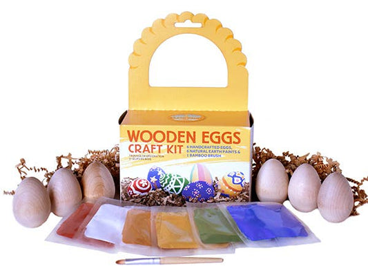 Natural Earth Paint - Wooden Eggs Craft Kit