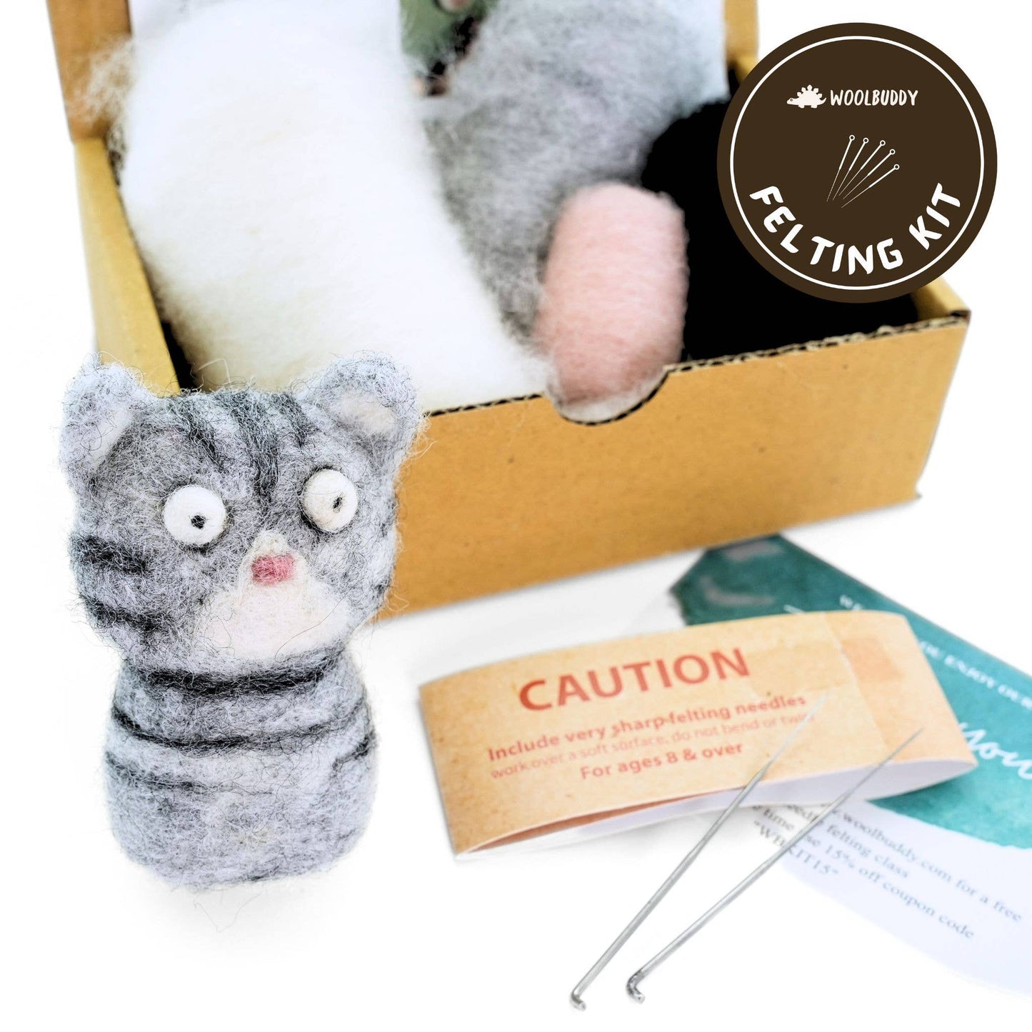 Woolbuddy - Needle Felting Cat Kit