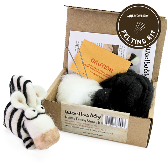 Woolbuddy - Needle Felting Zebra Kit