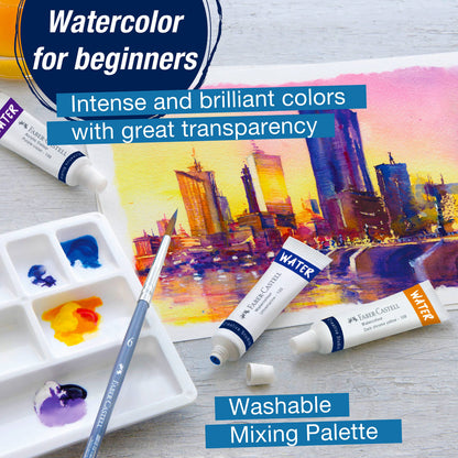 Faber-Castell Watercolor Paint, Set of 12 Paint Tubes for Artists